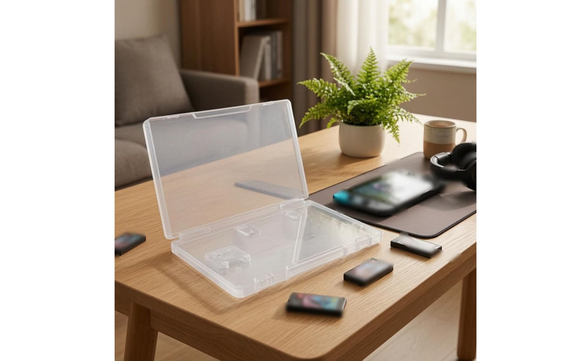 Game Card Case Clear Game Card Case with Hinged Lid Cartridge Holder Clamshell Organizer Long-Lasting for Gamers