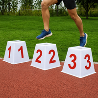 Color Cone, Marker Cone, Lane Marker, Track and Field Equipment, Sports Day, Sprint Race, Plastic, Set of 8