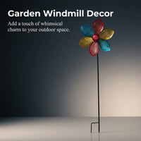 Wind Spinner for Outdoor Garden Decoration, Metal Windmill with 360 Degree Rotating Feature, Iron Construction Yard Ornament for Landscaping