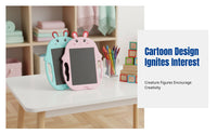 8.5" LCD Writing Tablet, Cartoon Creature Design, Drawing & Writing Pad, One-Touch Erase, Colorful, For Kids