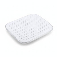 Silicone Nozzles Rectangular Shower Head Airinfusion Rain Shower Head Electroplated Bathroom Fixture Rounded Corners