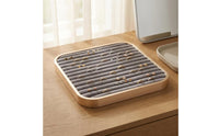 Aluminum Alloy Square Jewelry Display Tray Rounded Corners Striped Jewelry Organizer Tray Polished Shiny Rim Storage