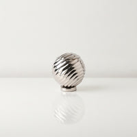 Spherical Jar with Lid Silver Aluminum Storage Jar Reflective Canister for Vanity