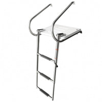 Curved Handrails Boat Swim Platform Textured Dot Pattern Stainless Steel Swim Platform Ladder Non-Slip Boat Boarding Ladder