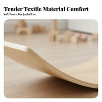 Sensory Training Wooden Balance Board Sturdy Wood Construction Children's Stretching Board Polished Rounded Edges Educational Rocker Toy Unrestricted-Ended Play for Toddlers, Indoor, Outdoor, Playroom
