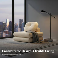 configurable unit Armchair Removable and cleanable Cover Upholstered perusing Chair Space-Saving Living Room Furniture for Bedroom, Lounge Area, Home Office