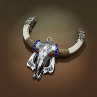 Bovine Cranium Engraved Bovine Cranium Wall Hanging Decorative Ornament for Collectors