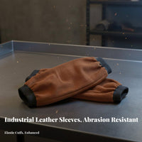 Elastic Cuffs Metalworking Arm Sleeves Long-Lasting Leather Metalworking Sleeves Adjustable Fit for Metalworkers