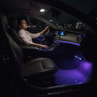 2 Pieces Multicolor Car Ambient Light with Sensor Dynamic Modes Car Light Kit with Controller Control Bright Soft for Drivers