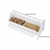 Hanging Type doubleSlot Feeding Box Easy Installation Birdenclosure Food Trough Single-Piece Design Bird Feeder Splash Proof for Pigeon Keepers, Aviary, Home