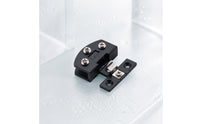 2 Pieces No-Drill Frameless Glass Door Hinge Three-Screw Cover Clamp Glass Hinge