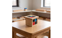 Child-Centered Cube Sensorial Wooden Cube Colorful Geometric Puzzle for Preschool, Classroom