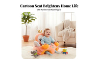 Helps Learn to Sit Crown-Shaped Baby Sofa Anti-Tip Design Soft Creature Character Seat Non-Slip Bottom Toddler Support Chair for Babies 6+ Months, Infants, Toddlers, Sitting Practice, Floor Play, Playroom, Living Room
