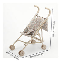 Doll Carriage with Canopy Foldable Doll Carriage Compact Toy Pram for Nursery