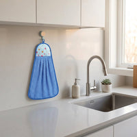 Hand Towels for Kitchen and Dish Towels, 3-Pack Coral Fleece Hand Towel with Hanging Loop, High Absorbency for Bathroom and General Cleaning