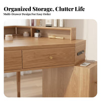 Corner Vanity with Drawers Minimalist Design Corner Vanity with Lighted Mirror Space-Saving Large Storage Capacity