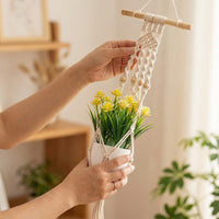 Macrame Plant Hanger, Handwoven Plant Hanger from Natural Fiber Rope, 85cm Long, for Indoor & Outdoor, Garden & Balcony, Nordic Style