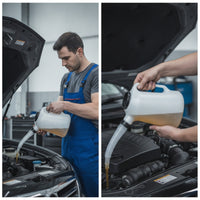 2 Pieces Oil Jug with Flexible Spout Clear Measurements Oil Filling Jug Measurement for Mechanics, Home Mechanics, Car Maintenance, Garage, Workshop