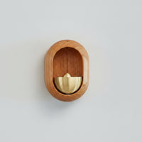 Brass Bell with Wooden Shell Minimalist Wooden Wall Bell Compact Door Chime for Homeowners, Uncluttered Lifestyle Advocates, Entryway