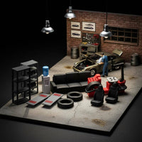 12 Pieces 1:64 Repair Tools Set Resin 1:64 Garage Tool Set Pre Painted Mini Auto Repair Kit for Desktop, Dollhouse