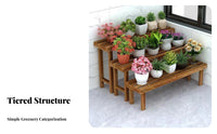Wooden Plant Stand Solid Wood Multi Tier Plant Stand Multi-Tier Flower Rack for Balcony, Outdoor, Indoor