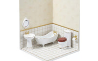 5 Pieces 1:12 Scale Washroom Set Realistic Design Dollhouse Washroom Set No Assembly Required for Collectors, Hobbyists, Model House, Diorama