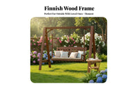 Solid Wood Construction Freestanding Multi-Person Swing Weather-Resistant 2-Person Canopy Swing Lattice Backrest Outdoor Furniture Reinforced Frame for Children, Homeowners, Courtyard, Garden, Backyard, Patio
