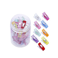 50 Pieces Sewing Clips Flat Sewing Clips with Jar Transparent Sew Clip for Quilters