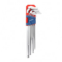 9 Pieces Plastic Holder Folding Hex Key Set Hanging Tab Folding Allen Wrench Set Metal Hardware Tool
