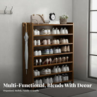 Dust-Proof Multi-Tier Shoe Rack Space Saving Bamboo Shoe Shelf Multifunctional Freestanding Storage Cabinet Easy Assembly for Students, Apartment Dwellers, Homeowners, Hallway, Dorm Room, Closet, Bedroom