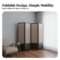 Foldable Design Multi-Panel Folding Screen Mobile 4-Panel Partition Screen Freestanding Room Divider Portable for Office Workers, Business Owners, Interior Designers, Bedroom, Restaurant, Studio Apartment