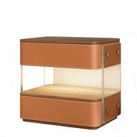 Modern Design Illuminated Nightstand with Wireless Charging Minimalist Aesthetic Illuminated Charging Cabinet Integrated light-emitting diode Lighting Bedside Table tap Control for Homeowners, technology lovers, Students, Home, Apartment, Guest Room