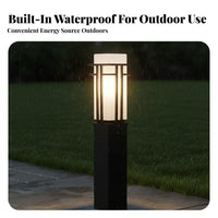 LED Lawn Lamp with Weather Resistant Outdoor Post Light with Outlet Rustproof LED Post Lamp for Courtyard, Pathway, Driveway