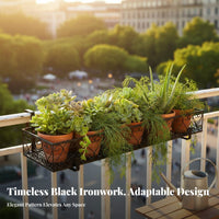 Space-Saving Hanging Balcony Rack Widened Design Railing Planter Easy Installation Plant Holder Sturdy Construction for Apartment Dwellers, Gardeners, Homeowners, window ledgesill, window ledge, Fence, Porch