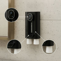 Hands-Unrestricted Wall Mounted Mouthwash Dispenser with Cup Space-Saving Automatic Touchless Mouthwash Dispenser Accurate Dosing Fast Refilling for Washroom