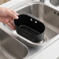 Kitchen Sink Drain Basket, 304 Stainless Steel Oval Food Waste Strainer with Attachment, Fruit Drainer and Kitchen Sink Organiser for Home
