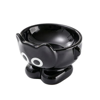 Glossy Cat Bowl with Pedestal Compact Ceramic Cat Bowl Stable Pet Feeder Dishes Sturdy for Cats, Small Dogs, Feeding Station, Kitchen