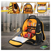 Tool Backpack Heavy Duty Tool Backpack with Laptop Compartment Numerous Pockets Bag for Technicians, Home Handypersons