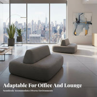 Stylish Aesthetic Frameless sectional Sofa Minimalist Aesthetic sectional L-Shaped Chaise Deep Seat Lounge Seating tailoredizable Layout for Interior Designers, Business Owners, Modern Decor fans, Reception Area, Lobby, Showroom
