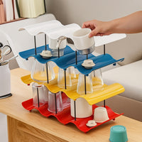 Cup Storage Rack Space-Saving Mug Organizer Coffee Mug Holder Desktop Coffee Station Organizer Sturdy for Kitchen, Bar