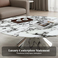 Italian-Inspired Round Pedestal Table Luxury Aesthetic Living Room Furniture Minimalist design Floating Design for Interior Designers, Homeowners, Apartment Dwellers, Hotel Lobby, Lounge Area, Office Reception, Small Spaces