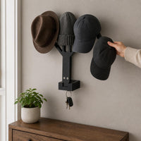 Wall-Mounted Wooden Hat Rack for Cowboy Hats, Baseball Caps, and Sun Hats