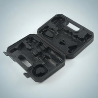 Molded Plastic Toolbox Waterproof-Style Hard Hard-Shell Container Clamshell Tool Case Compact Utility Box Textured for DIYers