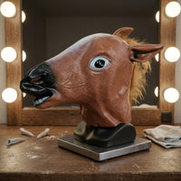 Horse Head Costume Headpiece Black Muzzle Full-Horse Head Headpiece Pointed Ears