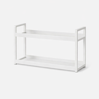 2-Tier Desktop Shelf Organizer, Small Bookshelf for Office Desk Storage, Freestanding Book Shelves Unit, No Required