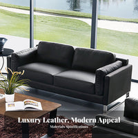 Matte Finish 3-Piece Black Minimalist Couch Set Modern Design 3-Piece Couch and Chair Set Easy to Clean Office Furniture Sturdy Frame for Businesses, Clients, Reception Area, Business Meeting Space, Waiting Room