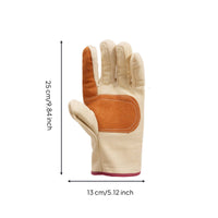 Canvas Gloves with Leather Palm Work Gloves with Reinforced Palm Firm Grip for Machining