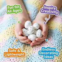Foam Eggs for Easter Crafts, Mini Decorative Bird Ornaments, Artificial to Decorate, Paintable for Table Centerpiece Projects