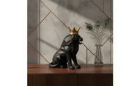 Black Lion Figurine Resin Lion Figurine with Base Decorative Animal Statue Sculpted for Living Room, Office, Desk, Shelf
