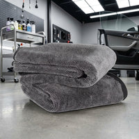 Coil Weave Car Drying Towel Microfibre Cloth, 50x60cm Microfibre Cloth for Car Valeting Kit, Gray Absorbency Single Layer
